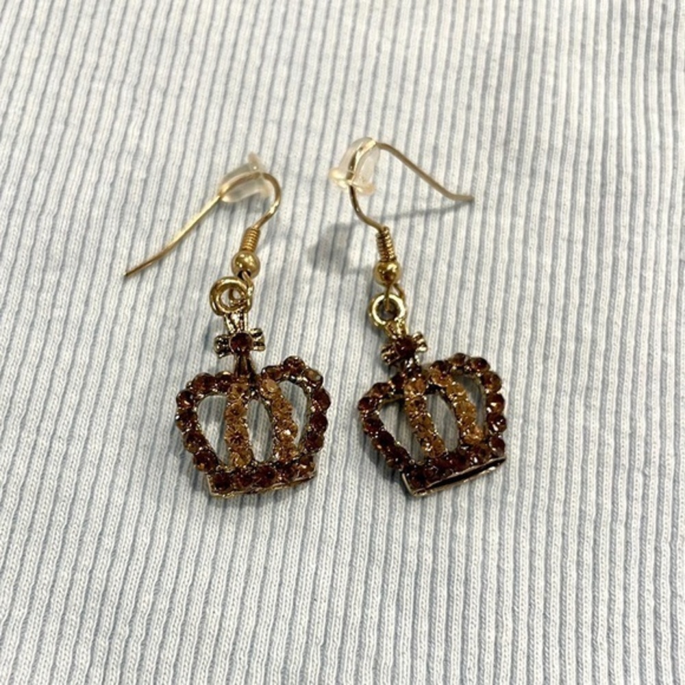 Juicy Couture Gold Crown dangle Earrings
